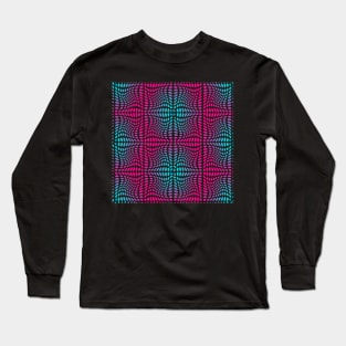 Modern Arabic ornamental design in dots and circles in blue and pink Long Sleeve T-Shirt